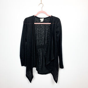 Guilty Long Sleeve Black Sheer Cheetah Print Cardigan